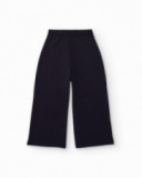 Pantalón ancho para niña en azul marino con cintura elástica Pantalón ancho para niña en azul marino con cintura elástica