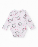 Pack of two bodysuits for girls in pink tones with bird and owl prints Pack of two bodysuits for girls in pink tones with bird and owl prints