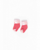 Baby girl socks in pink tones with smiling face design Baby girl socks in pink tones with smiling face design