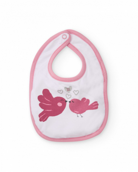 Two-pack of baby girl bibs in pink tones with animal prints Two-pack of baby girl bibs in pink tones with animal prints