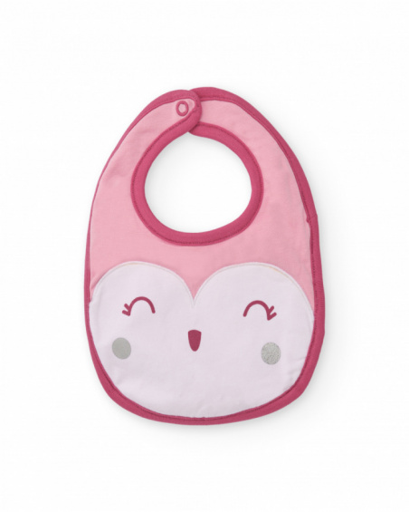 Two-pack of baby girl bibs in pink tones with animal prints Two-pack of baby girl bibs in pink tones with animal prints