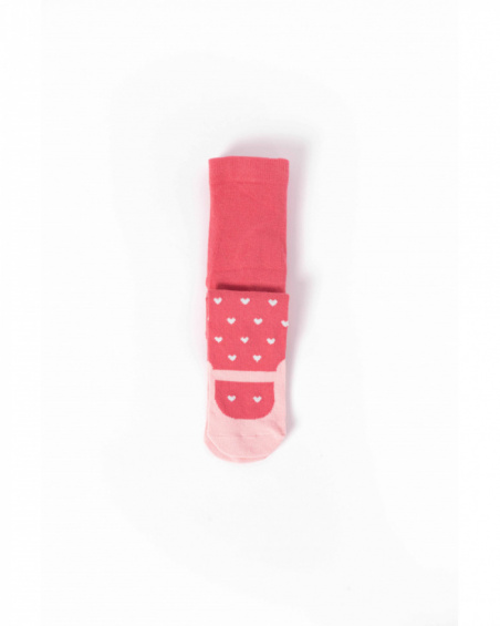 Pink-toned girl’s tights with heart design Pink-toned girl’s tights with heart design