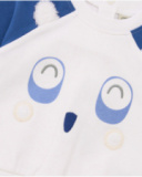 Baby boy sweatshirt and pants set in blue tones with face design Baby boy sweatshirt and pants set in blue tones with face design