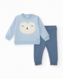 Baby boy sweatshirt and pants set in blue with animal design Baby boy sweatshirt and pants set in blue with animal design