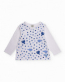 Baby boy white and blue set with bird print Baby boy white and blue set with bird print