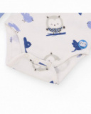 Pack of 2 knit bodysuits for baby boy in blue and white with owl and bird print Pack of 2 knit bodysuits for baby boy in blue and white with owl and bird print