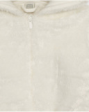 Plush jacket for baby in white with little ears on the hood Plush jacket for baby in white with little ears on the hood