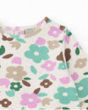Long-sleeve dress for girl with pastel floral print Long-sleeve dress for girl with pastel floral print