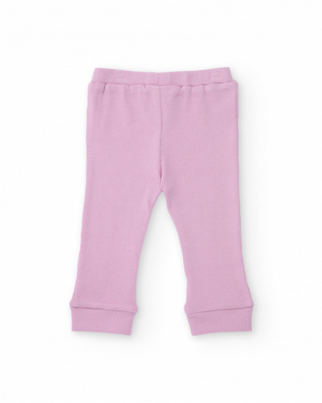 Set of green blouse and pink pants for baby with floral print