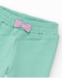 Set of white sweatshirt and aqua green pants for girl Set of white sweatshirt and aqua green pants for girl