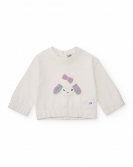 Set of white sweatshirt and aqua green pants for girl Set of white sweatshirt and aqua green pants for girl