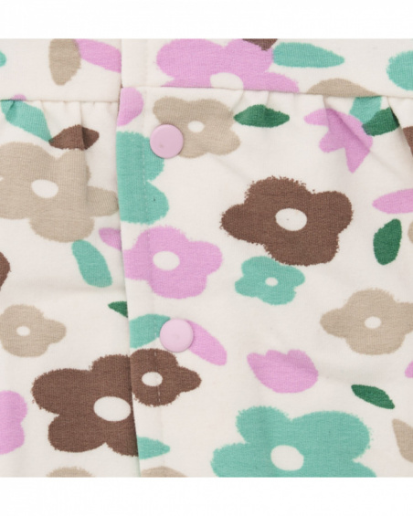 Three-piece set for baby girl with pastel floral print Three-piece set for baby girl with pastel floral print