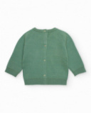 Green sweater for baby boy with cloud design Green sweater for baby boy with cloud design