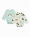 Two-pack of long-sleeve bodysuits for baby boy with sheep print Two-pack of long-sleeve bodysuits for baby boy with sheep print