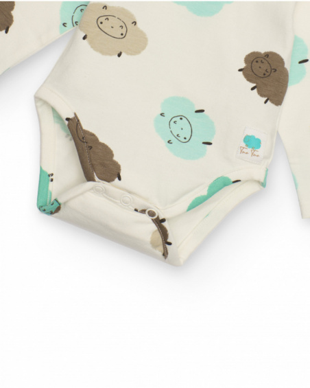 Two-pack of long-sleeve bodysuits for baby boy with sheep print Two-pack of long-sleeve bodysuits for baby boy with sheep print