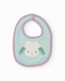 Two-pack of baby girl bibs with sheep and floral print in pastel tones Two-pack of baby girl bibs with sheep and floral print in pastel tones