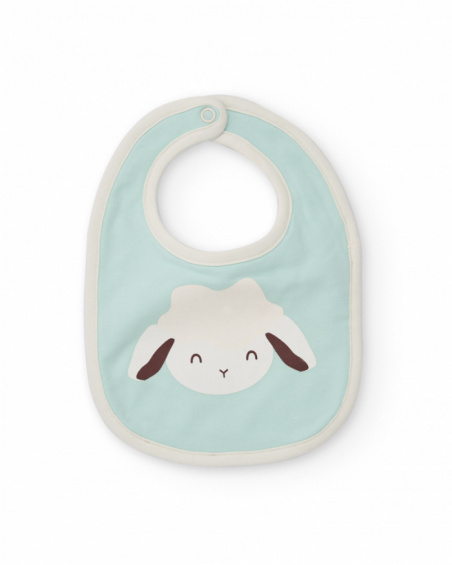 Baby boy bib set in aqua green with sheep design Baby boy bib set in aqua green with sheep design