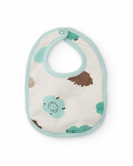 Baby boy bib set in aqua green with sheep design Baby boy bib set in aqua green with sheep design