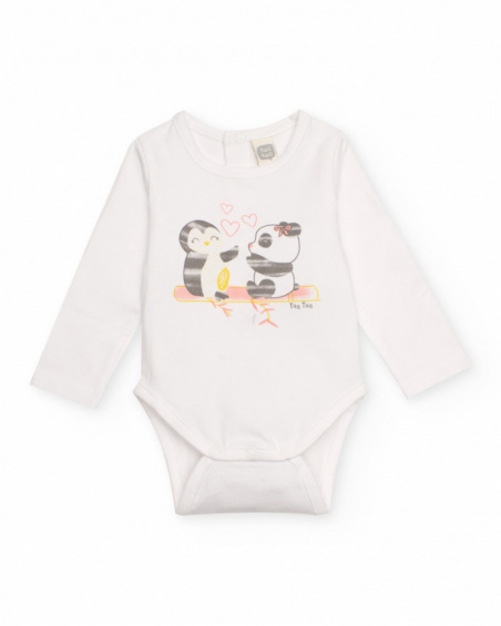 Baby girl bodysuit pack in white and grey with penguin prints Baby girl bodysuit pack in white and grey with penguin prints