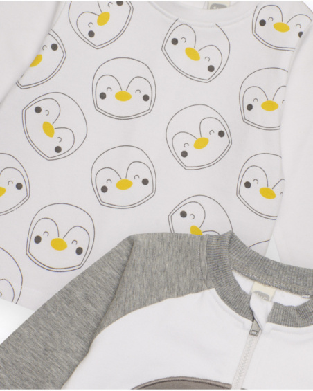 "Three-piece set for newborn: sweatshirt, long-sleeve t-shirt, and pants"