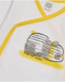 T-shirt and pants set for newborn in white and black with panda print.