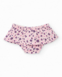 Girl’s outfit with ivory blouse featuring heart print and floral print bloomer shorts. Girl’s outfit with ivory blouse featuring heart print and floral print bloomer shorts.