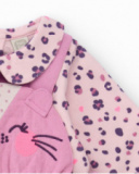 Girl’s outfit with pink dress and floral print blouse. Girl’s outfit with pink dress and floral print blouse.