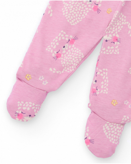 T-shirt and pants set for newborn in pink with leopard print