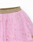 Baby girl tutu skirt in pink with golden stars and shiny elastic waistband Baby girl tutu skirt in pink with golden stars and shiny elastic waistband