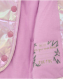 Shiny pink metallic-effect parka with hood for girls Shiny pink metallic-effect parka with hood for girls