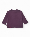 Purple t-shirt for baby girls with colorful print and shiny details, ideal for a fun and comfy look. Purple t-shirt for baby girls with colorful print and shiny details, ideal for a fun and comfy look.
