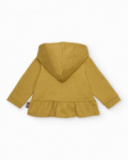Sweatshirt for girls in mustard color with macaron detail. Sweatshirt for girls in mustard color with macaron detail.