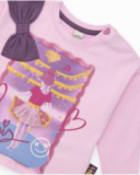 Set of blouse and leggings for girls in pink and purple with ballerina design. Set of blouse and leggings for girls in pink and purple with ballerina design.
