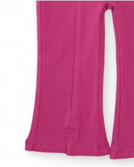 Flared pants for girls in fuchsia. Flared pants for girls in fuchsia.