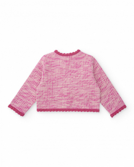 Pink jacket for girls with golden buttons. Pink jacket for girls with golden buttons.