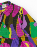 Poplin dress for girls with multicolor floral print. Poplin dress for girls with multicolor floral print.