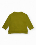 Long-sleeved t-shirt for girls in green with floral monster print. Long-sleeved t-shirt for girls in green with floral monster print.