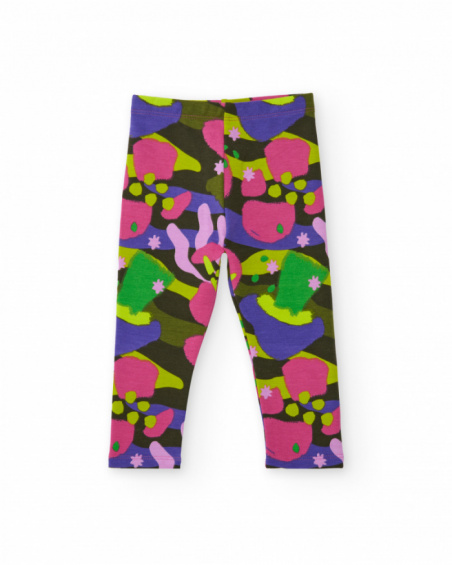 Multicolor leggings for girls with abstract print in vibrant tones. Multicolor leggings for girls with abstract print in vibrant tones.