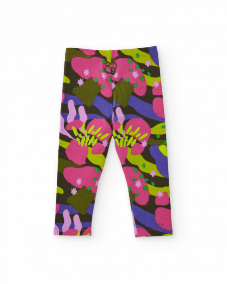 Multicolor leggings for girls with abstract print in vibrant tones. Multicolor leggings for girls with abstract print in vibrant tones.