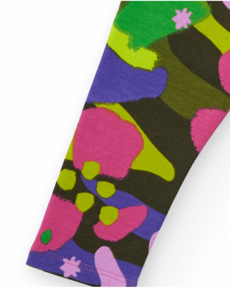 Multicolor leggings for girls with abstract print in vibrant tones. Multicolor leggings for girls with abstract print in vibrant tones.