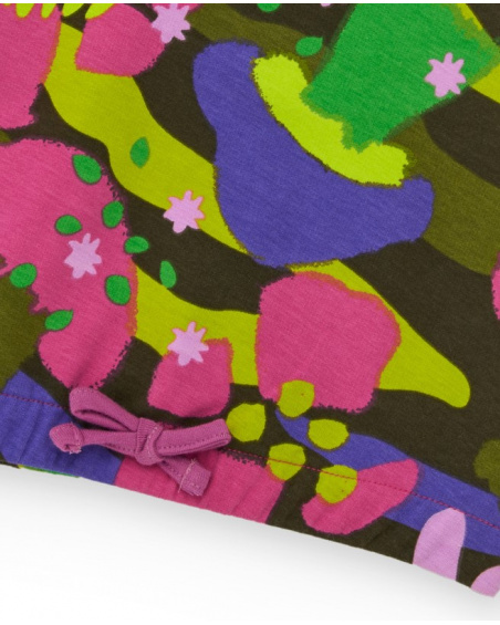 Sweatshirt for girls with multicolor floral-inspired print and decorative bow. Sweatshirt for girls with multicolor floral-inspired print and decorative bow.