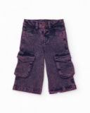 Purple denim cargo pants for girl Purple denim cargo pants for girl