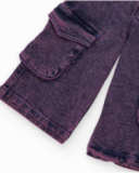Purple denim cargo pants for girl Purple denim cargo pants for girl