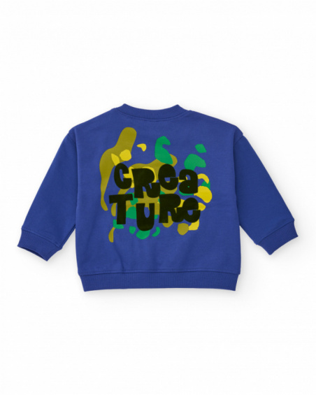 Boys' blue sweatshirt with "I'M FUNNY" print on the chest. Boys' blue sweatshirt with "I'M FUNNY" print on the chest.