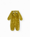 Boy’s mustard fleece romper with monster hood Boy’s mustard fleece romper with monster hood