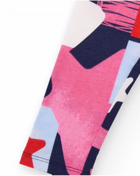 Multicolored leggings for girl with cupcake, heart, and letter print. Multicolored leggings for girl with cupcake, heart, and letter print.