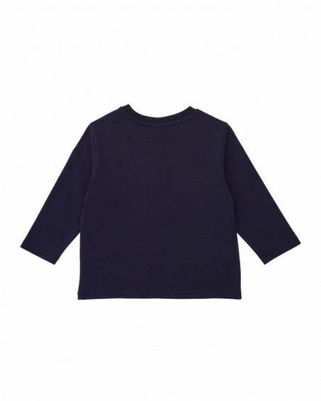 Navy blue jersey t-shirt for boys with space print.