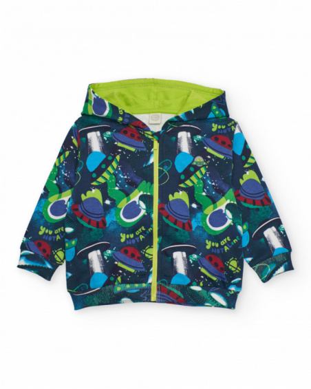 Boys' sweatshirt and pants set with multicolor galactic print. Boys' sweatshirt and pants set with multicolor galactic print.