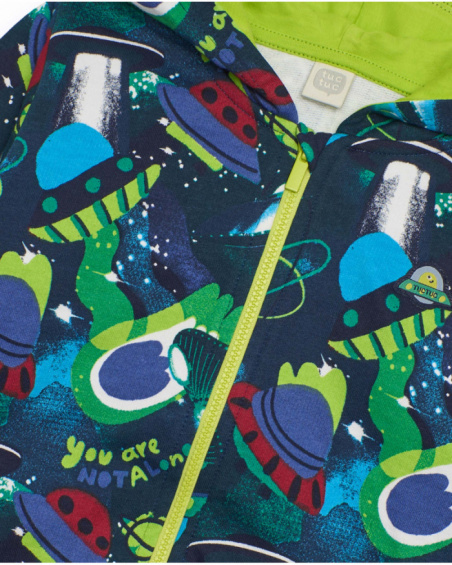 Boys' sweatshirt and pants set with multicolor galactic print. Boys' sweatshirt and pants set with multicolor galactic print.