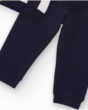 Navy blue boys' sweatshirt and pants set with space print. Navy blue boys' sweatshirt and pants set with space print.